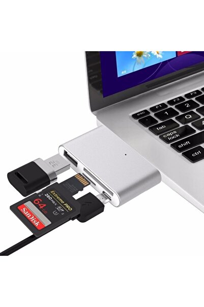 Yıldızan Tamgün Type C USB 3.1 Card Reader, Sd Microsd Tf Hub, Converter Adap...