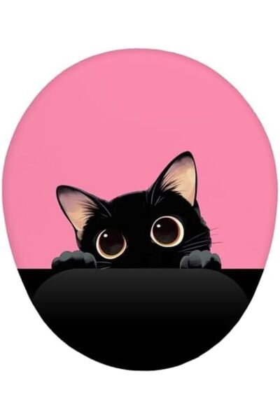 Yıldızan Nzr Beautestore Pink Color Cat Design Mouse Pad with Wrist Support (...