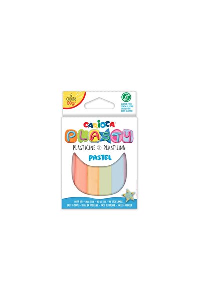 carioca Plastilina 6 culori pastelate, nu se usucă, plastică, 100 g