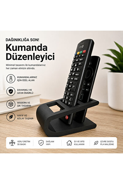 Sadık Pazar Modern Kumanda Düzenleyici Standı – Masaüstü Kumanda Organizeri