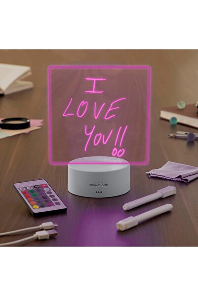 InnovaGoods Acrylic light panel, with RGB LEDs in 16 colors, remote control a...