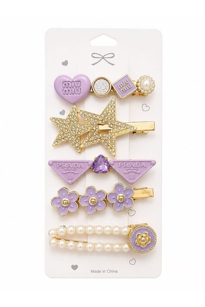 shoppy delight Levender princess hair clip set