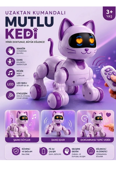 düşler oyuncak dünyası Akıllı Robot Mutlu Kedi Uzaktan Kumandalı - İnteraktif...