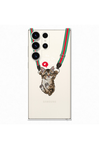 Other Samsung S24 Ultra Swinging cat Transparent Silicone TPU Θήκη