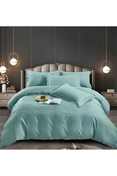 Lenjeria Pufoasa Set Lenjerie pat dublu 180 x 200cm cu elastic, Damasc Deluxe...