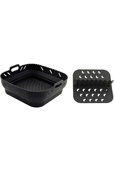 Arabest 8.5 Inch Square Silicone Air Fryer Liners with Divider,Food-Safe,Reus...