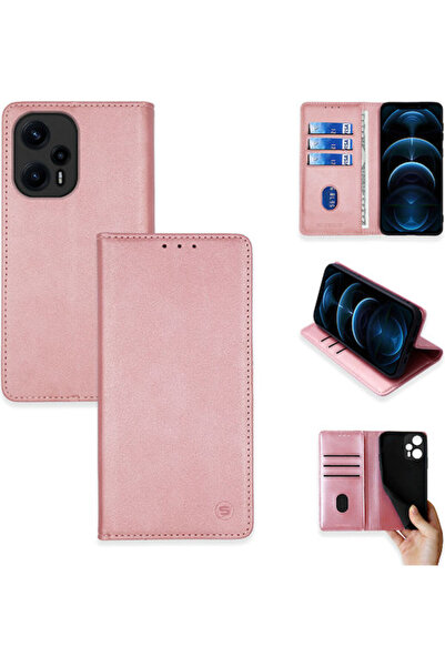 Other Sonique Book Συνθετικό Δέρμα Ροζ Χρυσό (Poco F5 / Redmi Note 12 Turbo)