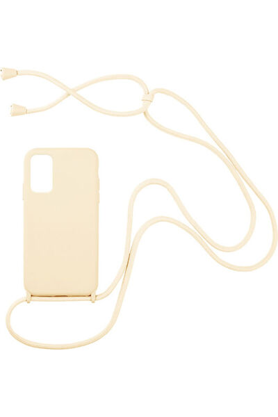 Other Sonique Carryhang Πίσω Θήκη Σιλικόνης 0.5mm με Λουράκι Μπεζ (Galaxy A03s)