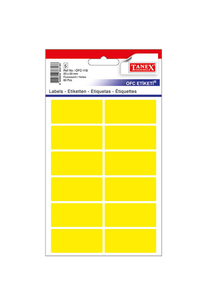 Tanex ETICHETE 23*50MM CU COLȚI ROTUNGI GALEGRE 60/SET