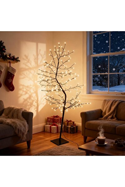 CCLIFE Brad luminos, Brad cu lumină alb cald, 180 cm cu 200 LED-uri, Decorați...