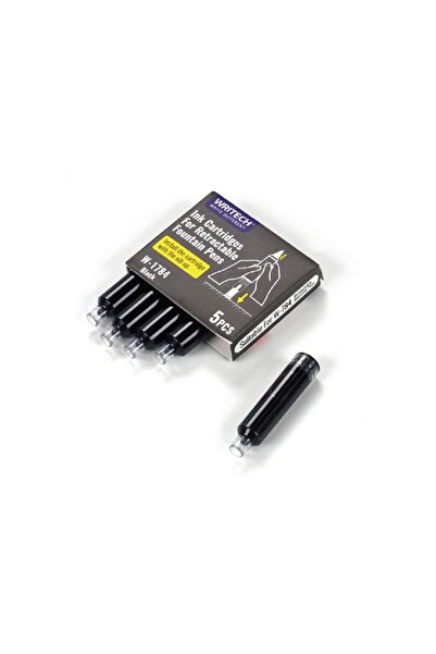 Writech Σετ 5 ανταλλακτικών μελανιών για ανασυρόμενο στυλό, μαύρο