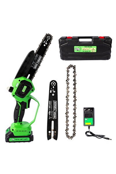 micul fermier Mini Chainsaw MF-DA 1001-G 01, 20 V, with Two Blades (6” and 8”...