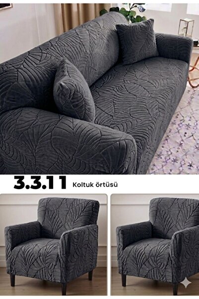 zilale Jakarlı 3 3 1 1 Lastikli Kanepe Örtüsü | Lastikli Koltuk Örtüsü | kolt...