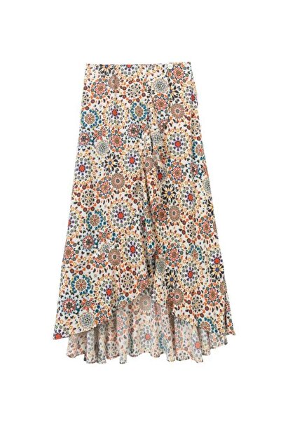 Desigual Φούστα Bora Bora 21SWMW27-1000 White floral - S