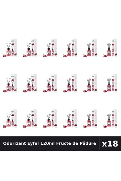 Eyfel Set 18 Odorizant Camera cu Betisoare Fructe de Pădure 120ml