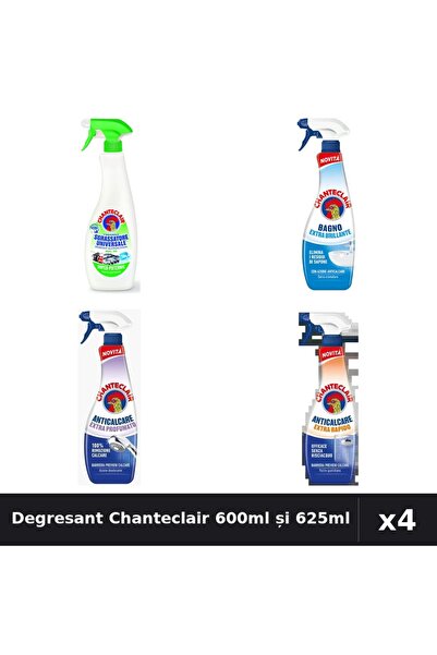 Chanteclair Set 4 Degresant 600ml și 625ml - Lămâie, Extra Parfumat, Rapid, S...