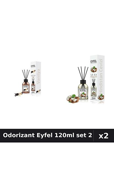 Eyfel Set 2 Odorizant Camera cu Betisoare - Vanilie, Nuca de Cocos 120ml
