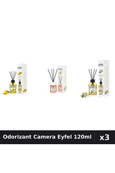 Eyfel Set 3 Odorizant Camera cu Betisoare - Acacia, Ananas, Mana Maicii Domnu...
