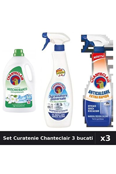 Chanteclair Set 3 Curatenie - Detergent 1575ml, Degresant 600ml, Anticalcar 6...