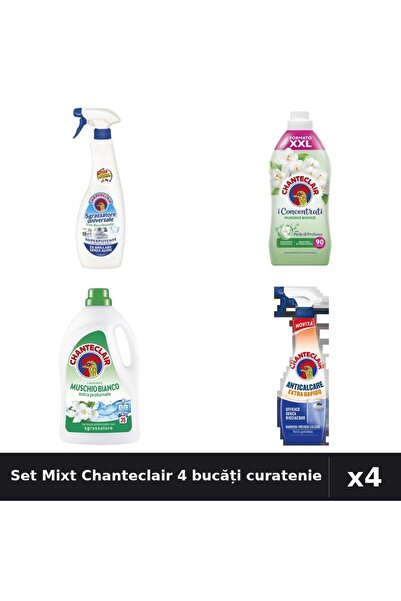 Chanteclair Set 4 Degresant și Detergent 600ml-1575ml - Bicarbonat, Mosc Alb,...