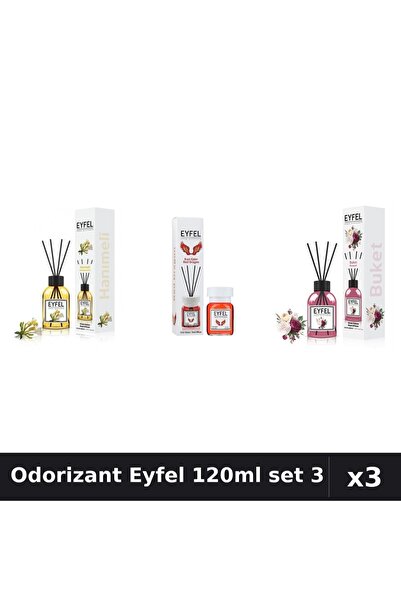 Eyfel Set 3 Odorizante Camera cu Betisoare 120ml - Bouquet, Mâna Maicii Domnu...