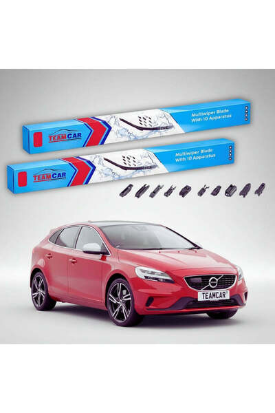 TEAMCAR Windshield wipers Volvo V40 II 525 526 2012-2019 | Front Set Flat – T...