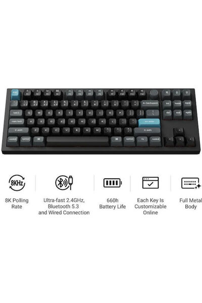Keychron Q3 Ultra 8K Q3U-M1 Ασύρματο Μηχανικό Πληκτρολόγιο Gaming χωρίς αριθμ...