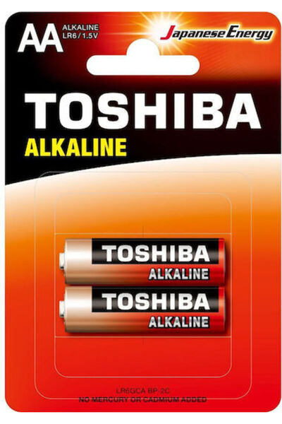Toshiba Κόκκινες Αλκαλικές Μπαταρίες AA 1.5V 2 τεμάχια 159937 Κωδικός: 159937