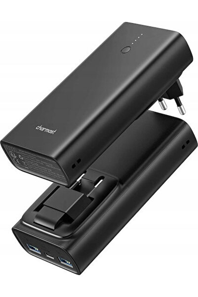 Charmast C1146L Power Bank 10000mAh 20W με 2 θύρες USB-A και 1 θύρα USB-C Μαύρο