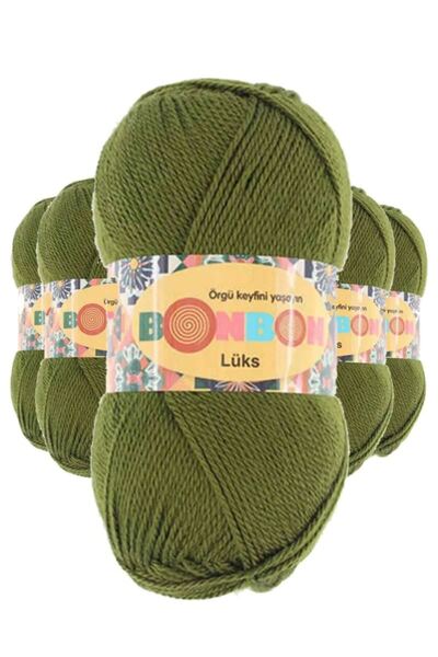 atastore2017 5 Pieces of Luxury Booties Yarn Wool Khaki 98686 - Bonbon Mudanis
