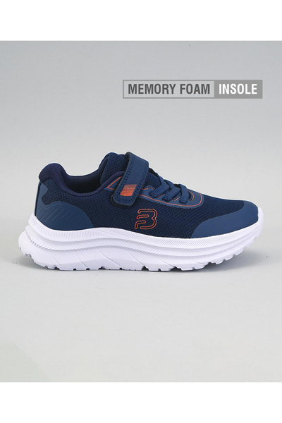 Bonfino Hook & Loop Closure Memory Foam Shoes - Navy Blue