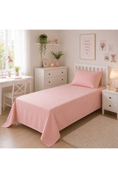 MundoLindo Single Non-Elastic Sheet Set 100% Cotton 160X240 cm Pillowcase Inc...