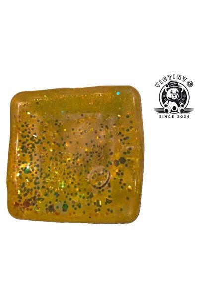 victiny Jucărie interactivă ®   ICE CUB cu sclipici GALBEN, moale, antistres,...