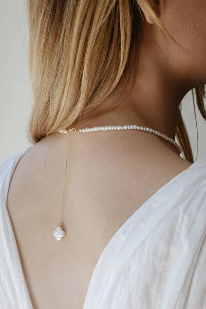 Lisa&Co. Colier Argint Drop of Joy Argint placat cu rodiu / Perle de apa dulc...