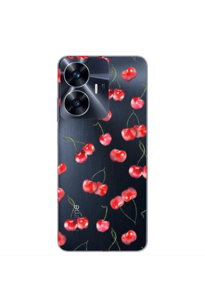 Other Realme Note 50 Cherries Transparent Silicone TPU Θήκη