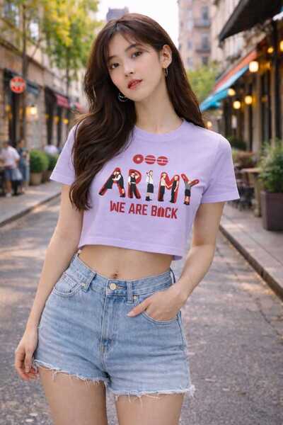 puolikuu Arirang World Tour BTS Baskılı CROP TSHİRT
