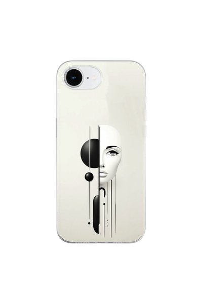 PPKin iPhone 17E Compatible Aesthetic Face 2 Design Transparent Case