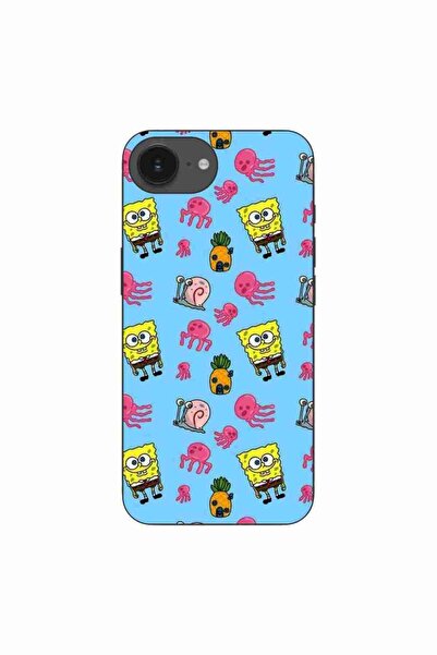 OEM Husa compatibila cu Apple iPhone 16e Silicon Gel Tpu Model Spongebob Pattern
