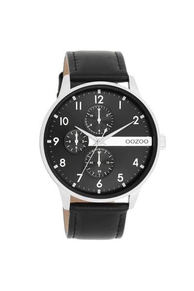 Oozoo Ρολόι Ανδρικό Black Leather Strap C11309