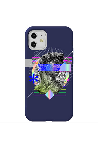 Other Apple iPhone 11 Statue pixels Dark blue Colored Silicone TPU Θήκη