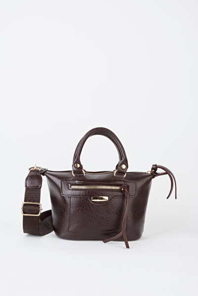 Vivaq Women's Lupine Bitter Brown Lined Column Strap Zipper Closure Handbag a...
