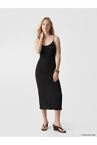LC Waikiki NEVAVM Φόρεμα Bodycon με δαντέλα και λουράκια με διαφορετικό σχέδιο