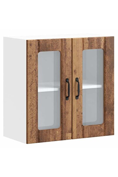 vidaxl Kitchen cabinet with glass door Lucca Old wood processed wood