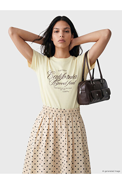 LC Waikiki Vizyon New Season Printed 100% Cotton Women's T-Shirt