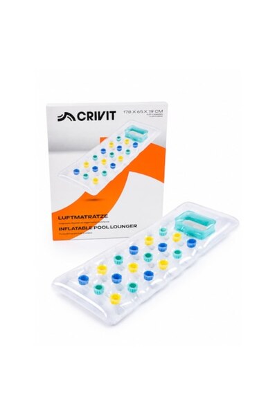 CRIVIT Saltea gonflabilă pentru piscină/plajă, 178 x 65 x 19 cm, Transparentă...