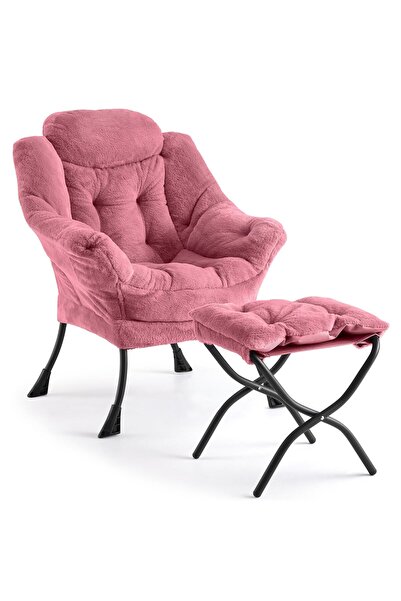 Garvee Velvet Lazy Lounge Chair with Armrests & Side Pocket
