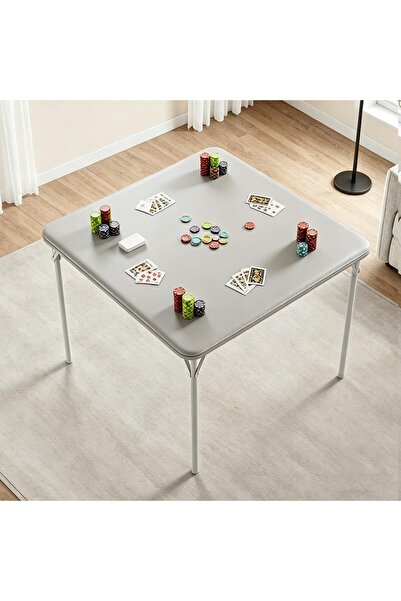 Garvee PU Padded Folding Card Table, 33.6 Inch Square Water-Resistant Portabl...