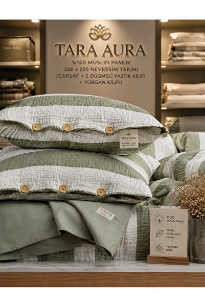 TaraAura Pure Aura 100% Cotton Double Duvet Cover Set