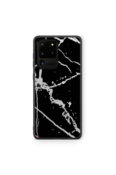 Other Samsung S20 Ultra Marble Cream Cracks Black Glossy Θήκη