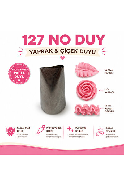 MERGAF Krema Duyu ve Pasta Süsleme Ucu + 2 Adet Şanti Torbası NO: 127